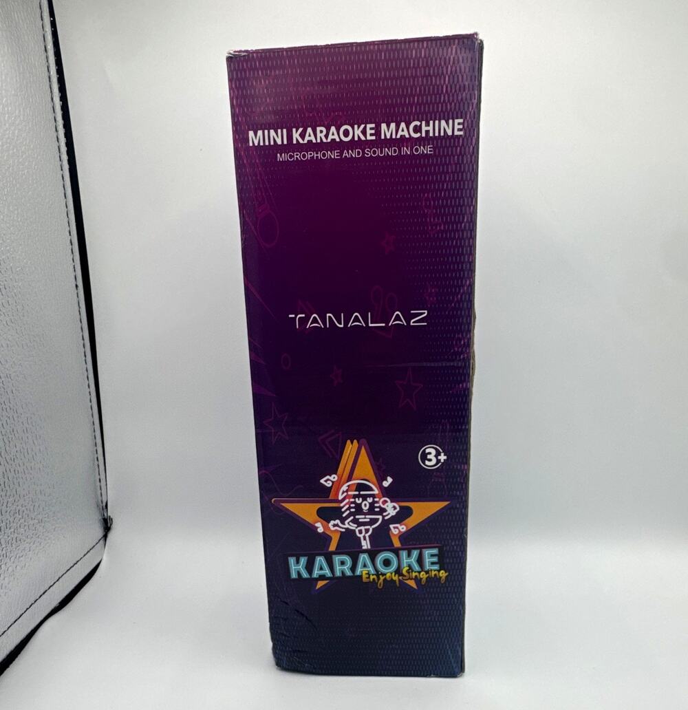 TANALAZ Mini Karaoke Machine Bluetooth Condenser Mic Cardioid Echo Black